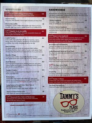 tammy's wine bar|tammys place menu.